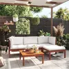 Image de Salon de jardin vidaxl bois massif 4 personnes 5 pieces