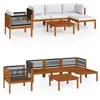 Image de Ensembles canapes. fauteuils et tables de jardin VIDAXL bois beige 6 pieces x 65 x 60 6 personnes