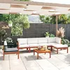 Image de Ensembles canapés, fauteuils et tables de jardin Vidaxl bois beige 7 pieces 65 x 65 x 60 6 personnes