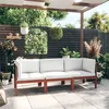 Image de Canapé de jardin à 3 places avec coussin Bois d acacia massif