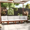 Image de Canapé de jardin à 4 places avec coussin Bois d acacia massif