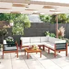 Image de Ensembles canapés, fauteuils et tables de jardin Vidaxl bois massif beige 7 pieces 7 personnes