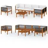 Image de Ensembles canapés, fauteuils et tables de jardin vidaxl bois massif 7 personnes 7 pieces