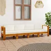 Image de Canapé de jardin 4 places et coussins blanc crème Bois d acacia