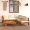 Image de Salon de jardin Vidaxl 6 pieces bois 3 personnes 63 x 100 x 60 cm beige