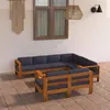 Image de Ensembles de bancs. canapes et tables de jardin Vidaxl bois massif gris 8 pieces x 63 x 60 8 personnes