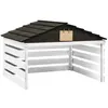 Image de Garage de tondeuse à gazon Noir et blanc 78x74x54 cm Sapin