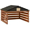 Image de vidaXL Overkapping voor grasmaaier 78x74x54 cm vurenhout zwart bruin315301