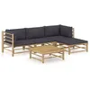 Image de Salon de jardin modulable vidaxl bambou 5 personnes 5 pieces