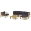 Image de Salon de jardin modulable vidaxl bambou 3 personnes 6 pieces
