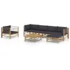 Image de Salon de jardin modulable vidaxl bambou 7 personnes 7 pieces