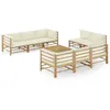 Image de Salon de jardin modulable vidaxl bambou 9 personnes 9 pieces