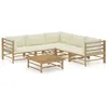 Image de Salon de jardin modulable Vidaxl bambou beige 6 pieces 70 x 65 x 60 cm 5 personnes
