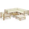 Image de Salon de jardin modulable vidaxl bambou 8 personnes 8 pieces