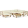 Image de Salon de jardin modulable vidaxl bambou 7 personnes 8 pieces