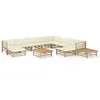Image de Salon de jardin modulable vidaxl bambou 10 personnes 12 pieces