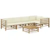 Image de Salon de jardin modulable Vidaxl bambou beige 6 pieces 70 x 65 x 60 6 personnes