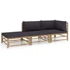 Image de Salon de jardin Vidaxl gris bambou 3 personnes 70 x 65 x 60 cm 3 pieces