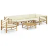 Image de Salon de jardin modulable Vidaxl bambou beige 6 personnes 70 x 65 x 60 cm 7 pieces