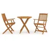 Image de vidaXL Mobilier à dîner de jardin pliable 3 pcs Bois d'acacia solide
