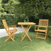 Image de Ensemble à manger de jardin pliable 3 pcs Bois d acacia solide