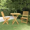 Image de Ensemble à manger de jardin pliable 3 pcs Bois d acacia solide