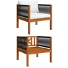 Image de Chaise vidaxl exterieur non pliable en acacia H. 60 cm bois