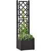 Image de Lit surélevé de jardin - vidaXL - Anthracite - Système d'arrosage automatique - Treillis intégré - 35 L