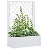 Image de vidaXL Plantenbak hoog met latwerk en zelfbewateringssysteem wit313967