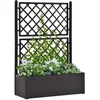 Image de Lit surélevé de jardin treillis système d'arrosage - vidaXL - Anthracite - Plastique - 100 x 43 x 142 cm - 90 L