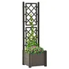 Image de Jardinière avec treillis - vidaXL - 43x43x142 cm - Polypropylène - Anthracite - 30 L