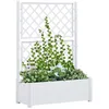 Image de vidaXL Jardinière avec Treillis Lit Surélevé de Jardin Boîte à Fleurs Bac à Plantes Boîte de Plantation Extérieur Patio 313983