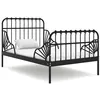 Image de vidaXL Bedframe verlengbaar metaal zwart 80x130/200 cm324740