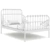Image de Cadre de lit extensible sans matelas blanc métal 80x130 200 cm