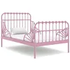 Image de Cadre de lit extensible sans matelas rose métal 80x130 200 cm