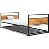 Image de Cadre de lit extensible sans matelas Noir Métal 90x200 cm