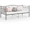 Image de Cadre de canapé lit sans matelas noir métal 90x200 cm