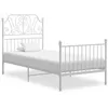 Image de Cadre de lit sans matelas blanc métal 100x200 cm