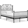 Image de Cadre de lit sans matelas noir métal 120x200 cm