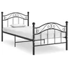 Image de vidaXL Cadre de Lit Sommier à Lattes Lit Simple Lit Adulte Cadre à Lattes sur Pied Chambre à Coucher Maison Intérieur Noir Métal 90x200 cm