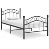 Image de vidaXL Cadre de Lit Sommier à Lattes Lit Simple Lit Adulte Cadre à Lattes sur Pied Chambre à Coucher Maison Intérieur Noir Métal 100x200 cm 324991
