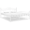 Image de Cadre de lit sans matelas blanc métal 160x200 cm