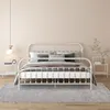 Image de Tables de chevet 2 pcs Blanc et transparent Métal et verre