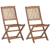 Image de Lot de 2 chaise Vidaxl exterieur non pliable H. 91 cm en acacia naturel