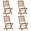Image de Lot de 4 chaise vidaxl exterieur non pliable H. 91 cm en acacia naturel