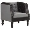 Image de vidaXL Fauteuil de Salon Meuble de Salle de Séjour Chambre à Coucher Bureau Intérieur Maison Noir Cuir Véritable Bois de Manguier Massif