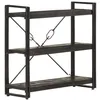 Image de vidaXL Bibliothèque à 3 Niveaux Etagère à Livres Meuble de Rangement Armoire à Livres Bureau Intérieur Noir 90x30x80 cm Bois de Manguier