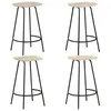 Image de Lot de 4 chaise de bar vidaxl interieur non pliable en bois massif H. 74 cm