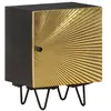 Image de vidaXL Table de chevet avec front en laiton 40x30x50cm Manguier massif