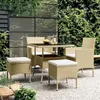 Image de Salon de jardin vidaxl beige 5 pieces resine tressee 80 x 80 x 75 cm